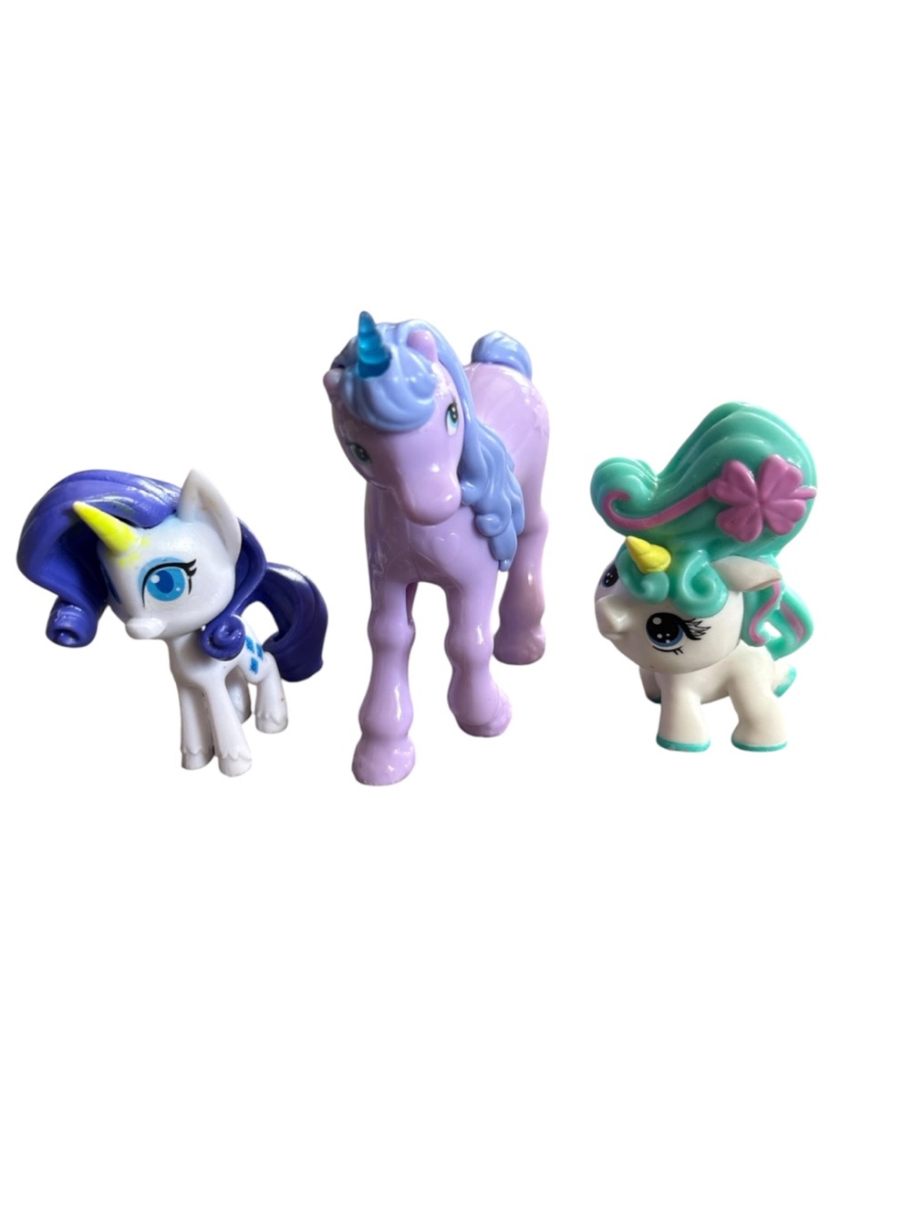 Unicorn Pony Toy Figure Lot of 3 My Little Pony Mixed Figures